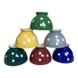 Six small polka dot bowls Boch Frères Belgium
