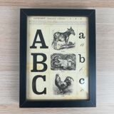 Framed alphabet plate a-b-c