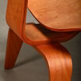 Charles & Ray Eames Early LCW Lounge Chair Red Aniline for Herman Miller