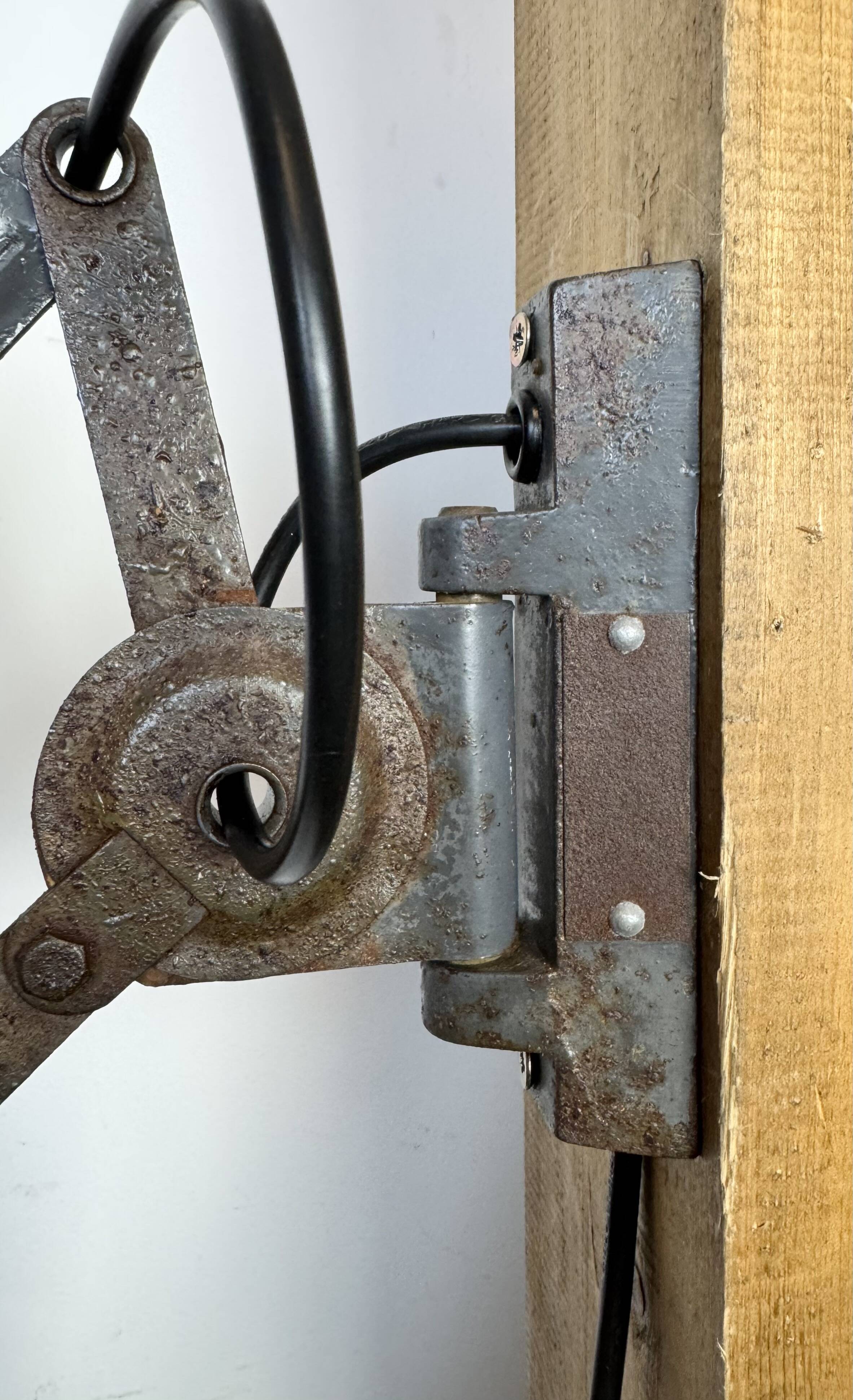 Grey Industrial Scissor Wall Lamp from Elektroinstala, 1960s