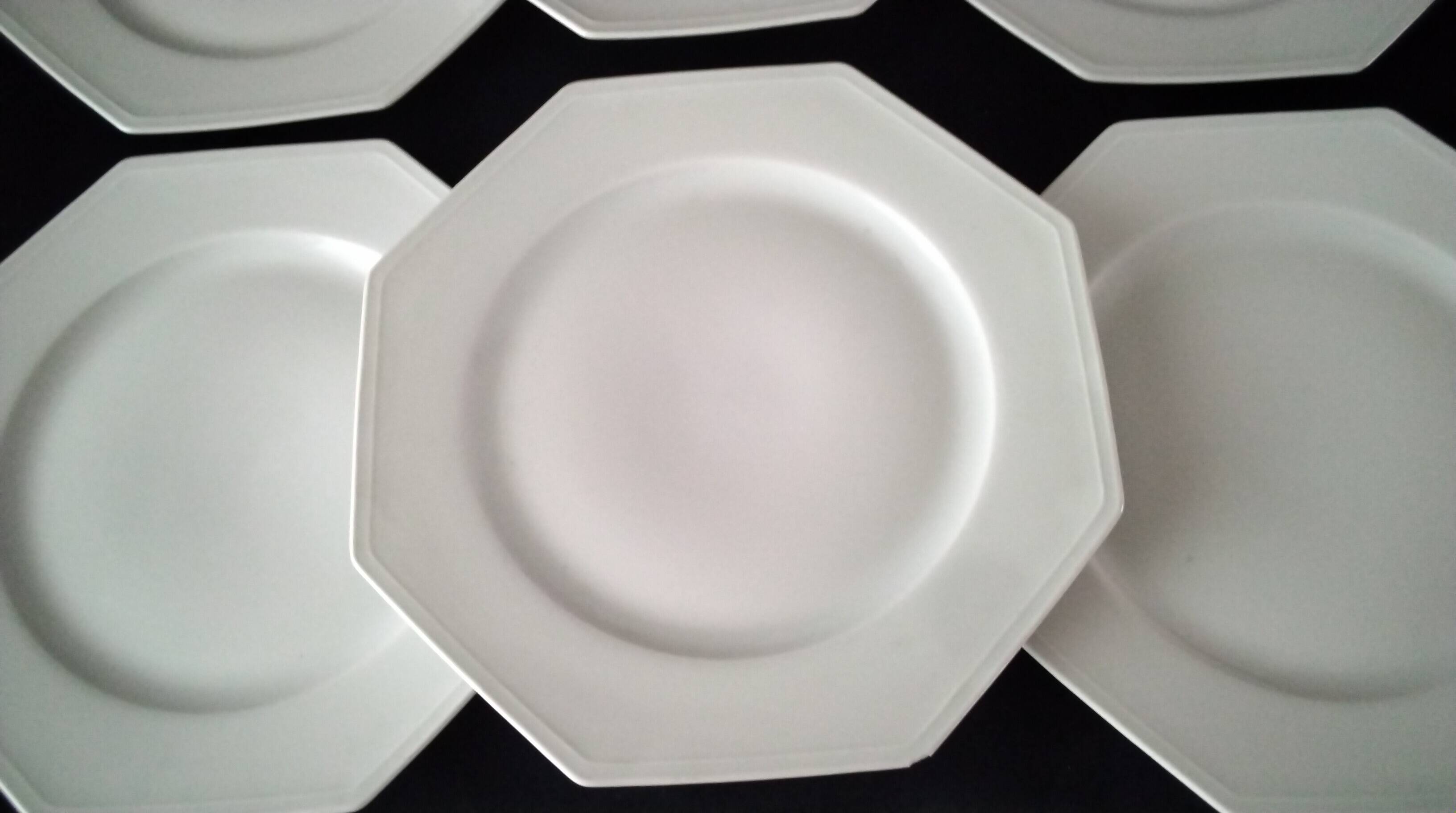 6 flat plates made of Limoges porcelain