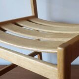 Pair of solid ash wide-seat dining chairs by Kurt Ostervig for KP Mobler, Denmark 1950s