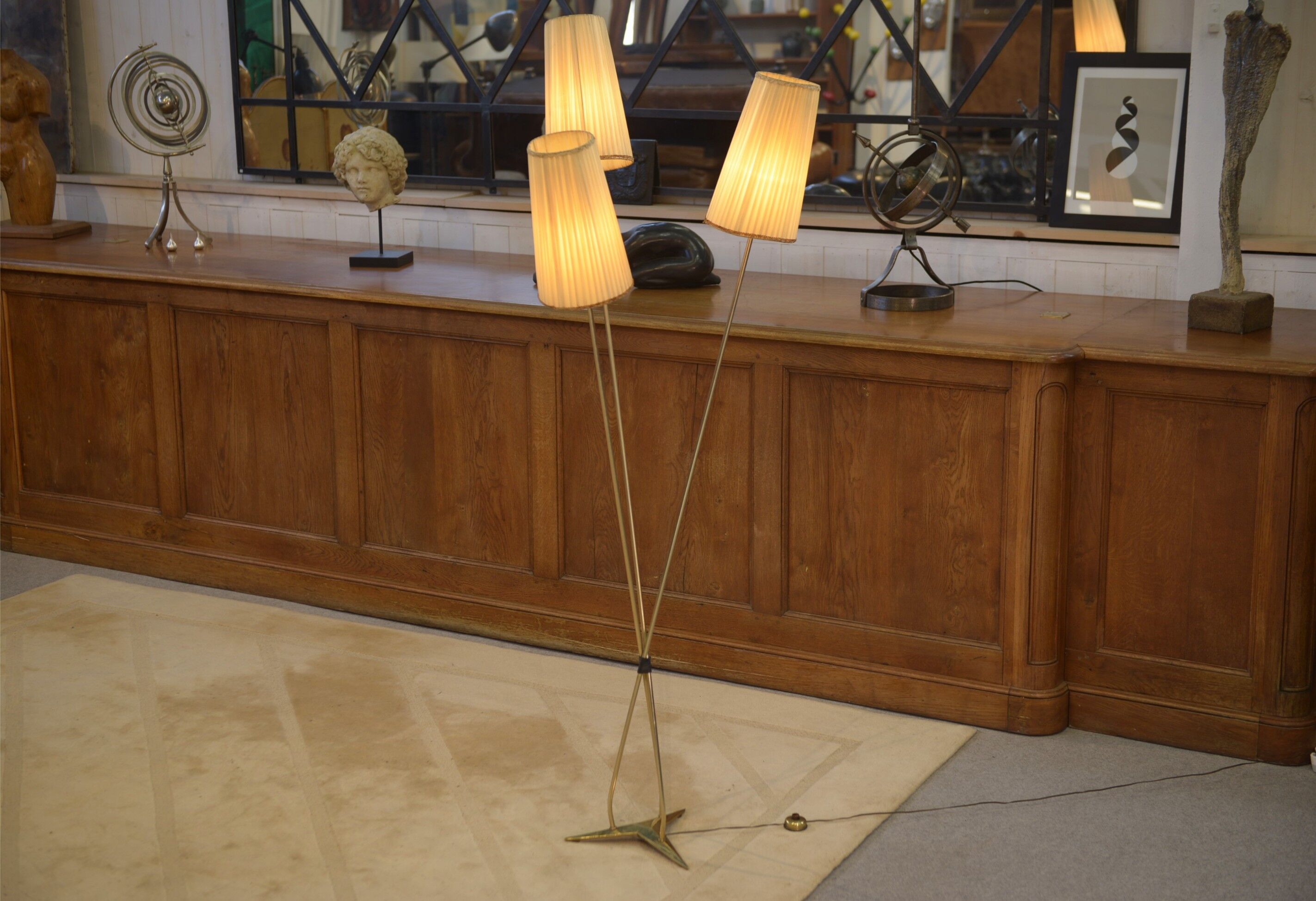 1960s design three-armed floor lamp