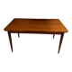 Scandinavian rectangular teak dining table with 4 tapered legs