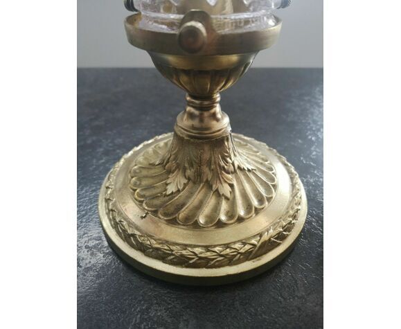Ceiling lamp/wall lamp/suspension bronze/glass art deco glass signed HOLOPHANE PATENT