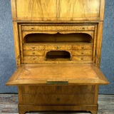 Secretary guillotine era Louis Philippe Charles X in blond walnut circa 1830