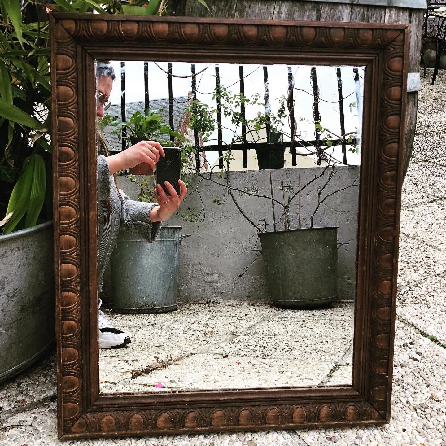 Antique wooden mirror