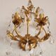Hand-forged wall lamp gilded with gold leaf and crystals, Italy
