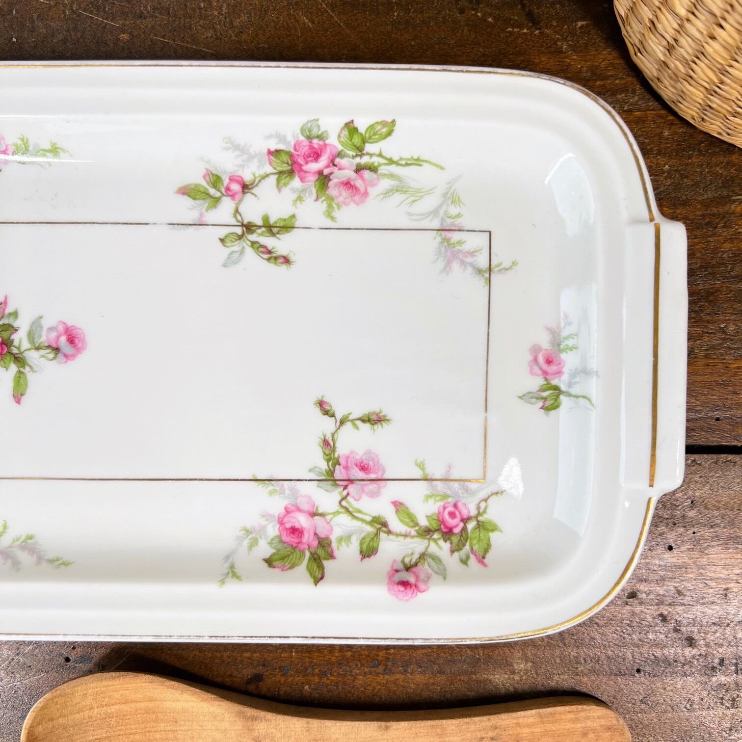 Cake dish "roses" Limoges