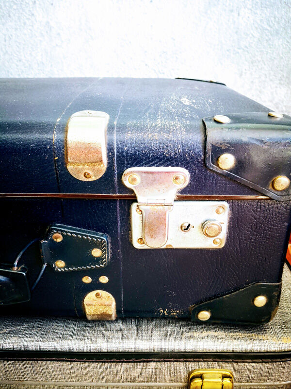 Vintage blue suitcase