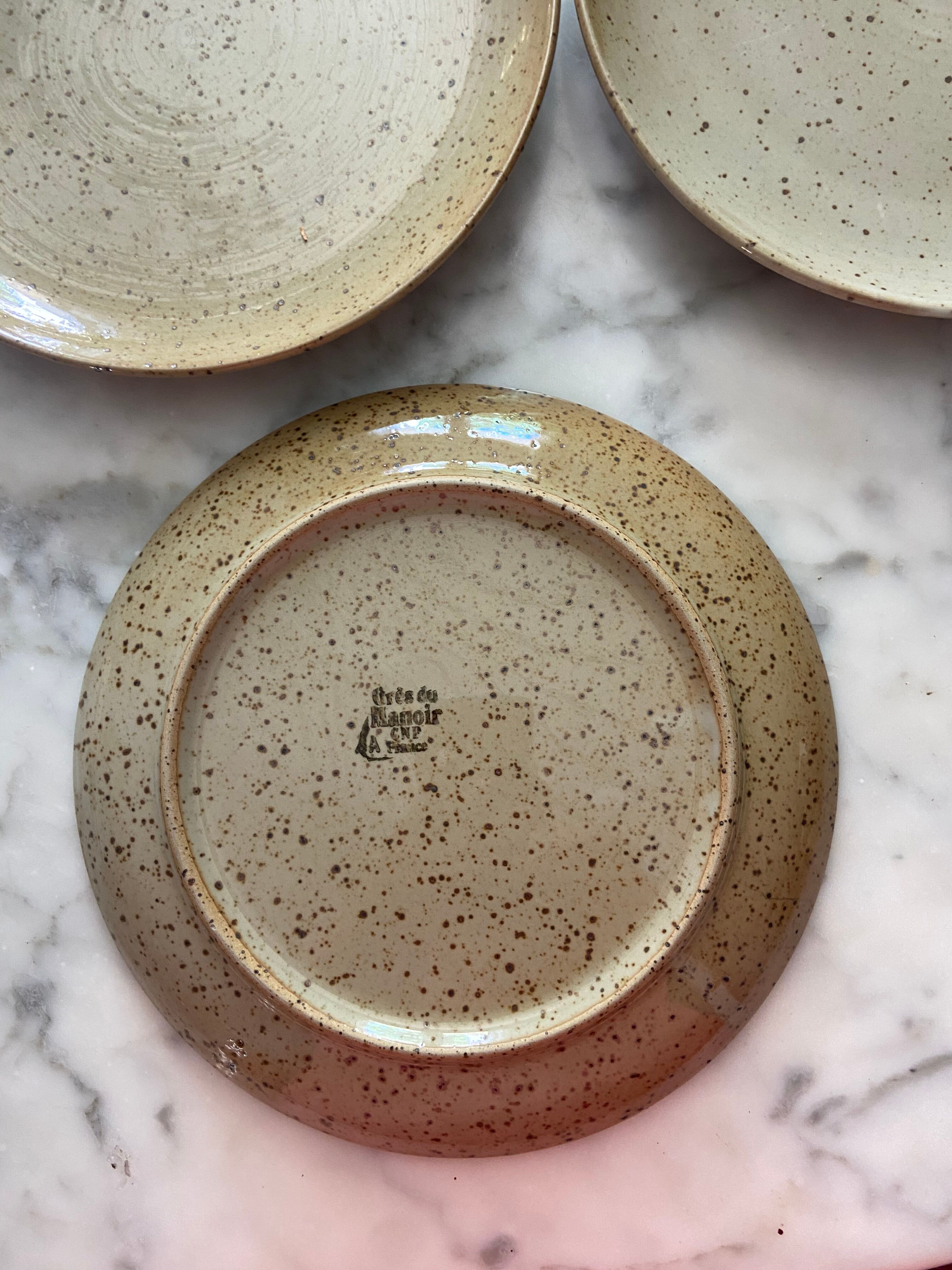 Series of 6 vintage stoneware plates