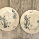 Pair of earthenware dishes from Gien, Iris model, 28 cm