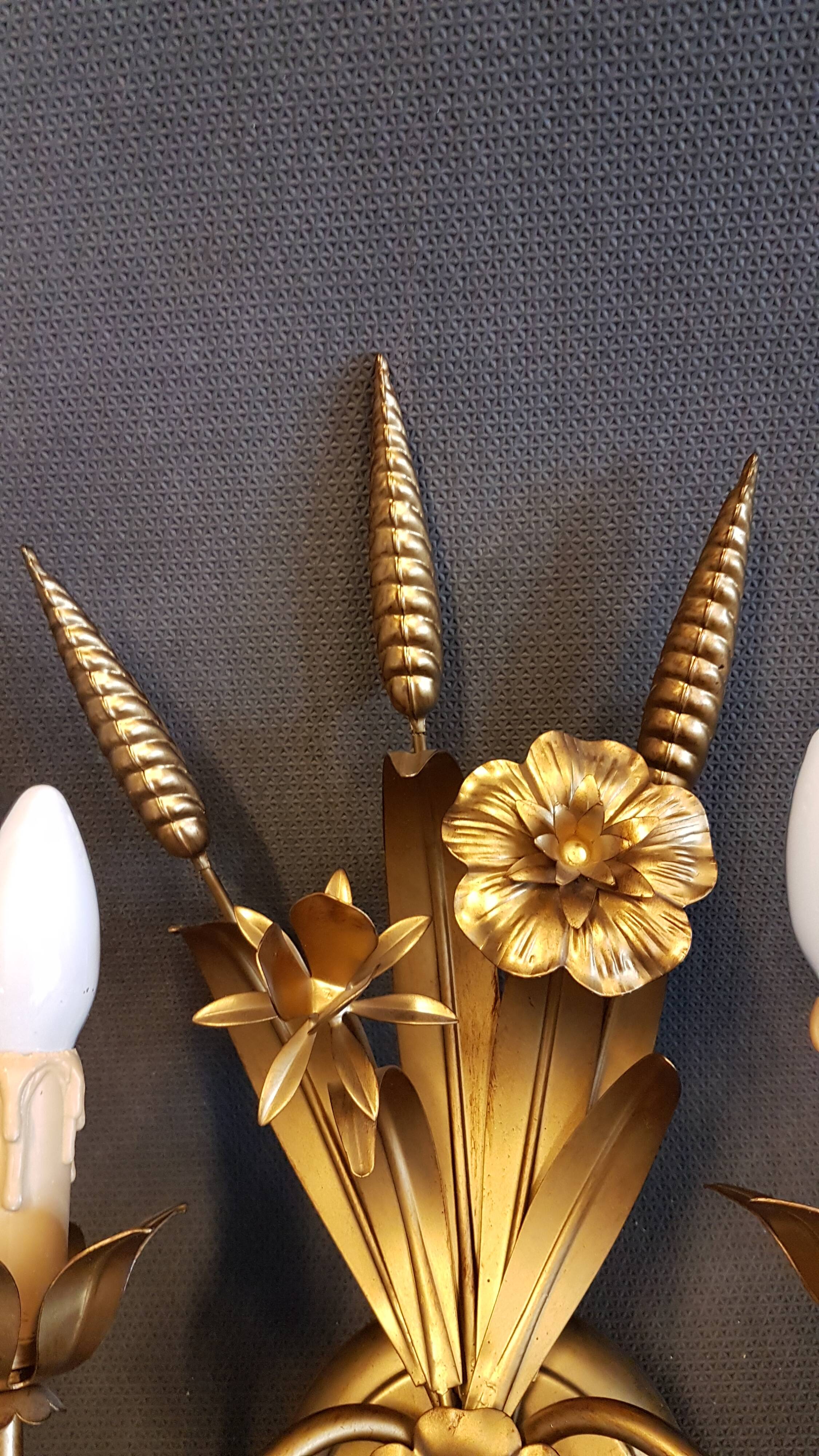 Wheat sheaf wall lamp, italy 1960s