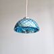 Blue glass églomisé pendant light, 1920s