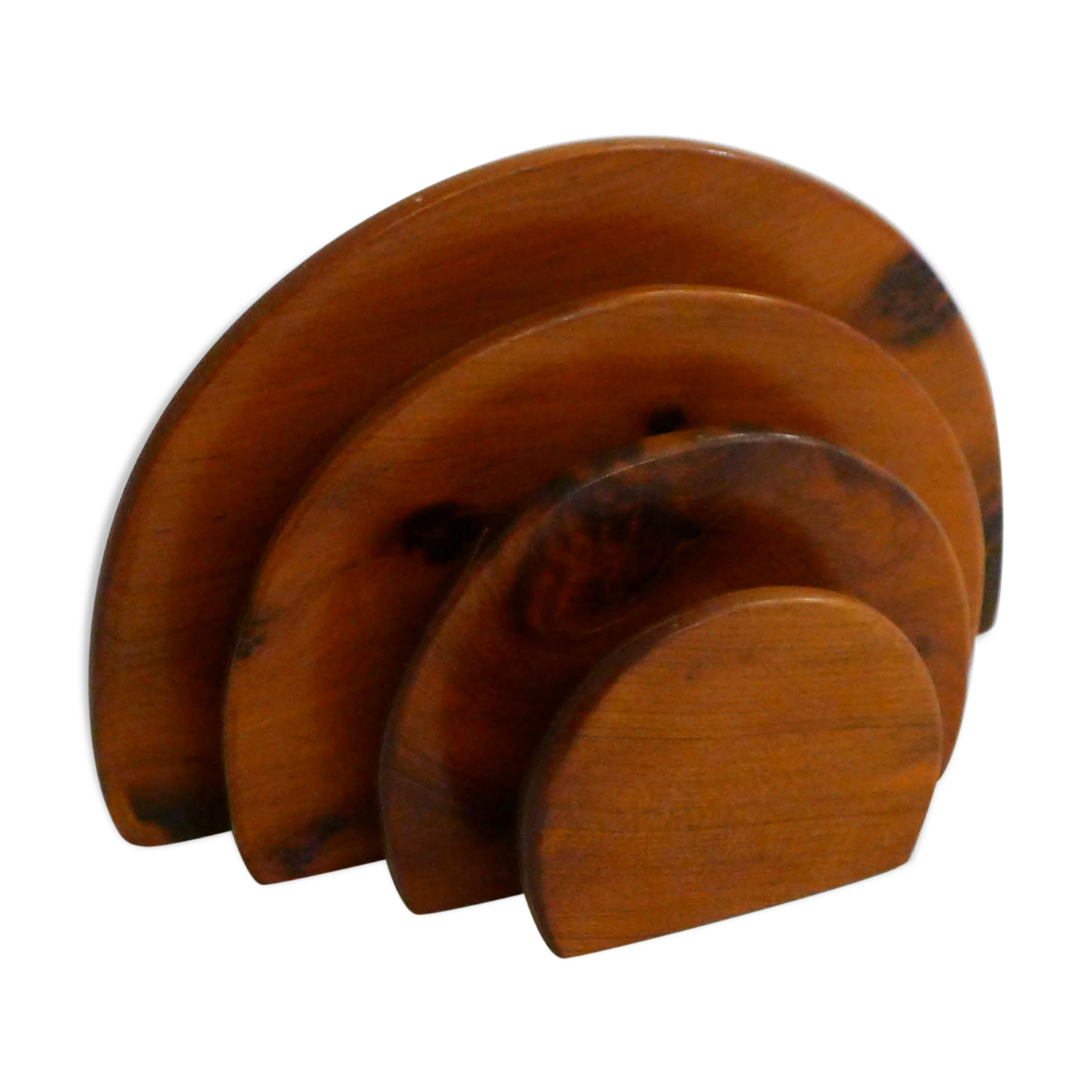 Wooden semicircle letter holder