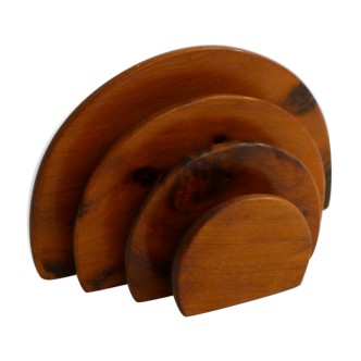 Wooden semicircle letter holder
