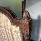 Antique Louis XVI style daybed in carved wood and patterned fabric