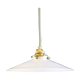 Smooth white opaline pendant lamp comes with a new cable and new brass socket