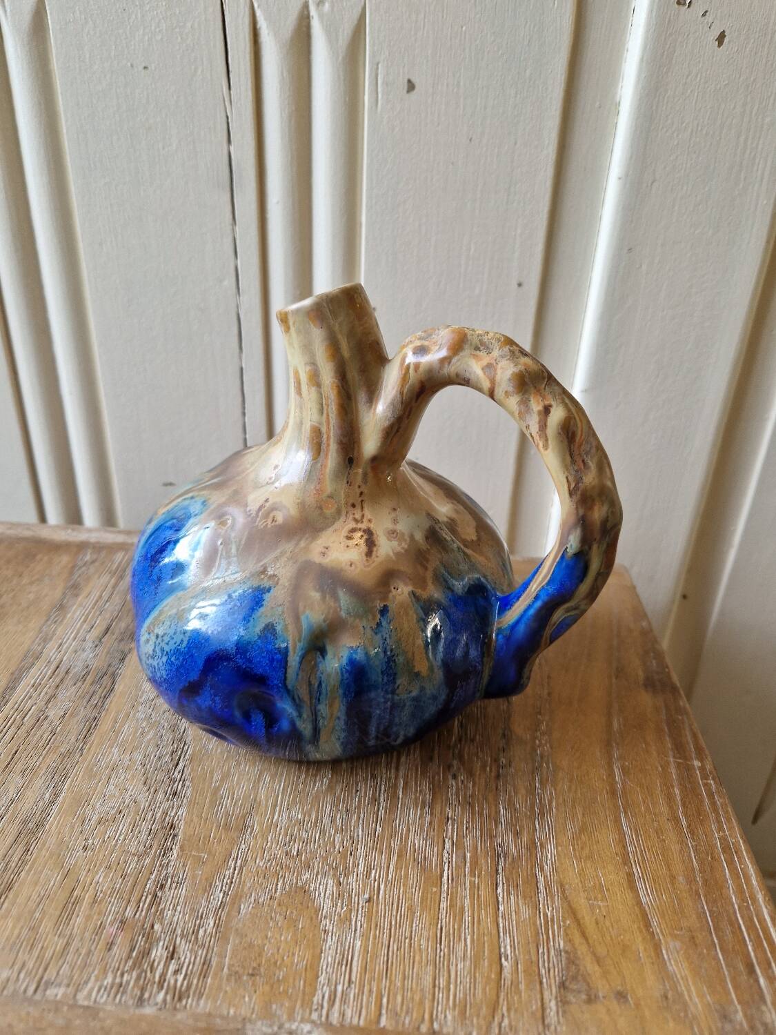 jug or carafe signed Gilbert Méténier enamelled stoneware