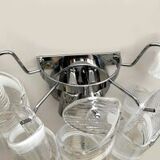 Transparent and white “ricci” murano glass wall sconce