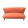 Canapé orange du milieu du siècle 1950