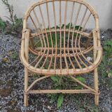 Chaise coquille rotin enfant