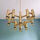 Large brass chandelier, design by Gaetano Sciolari, Boulanger, 1970.