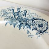 Vintage round serving dish from K&G Luneville, hunting model