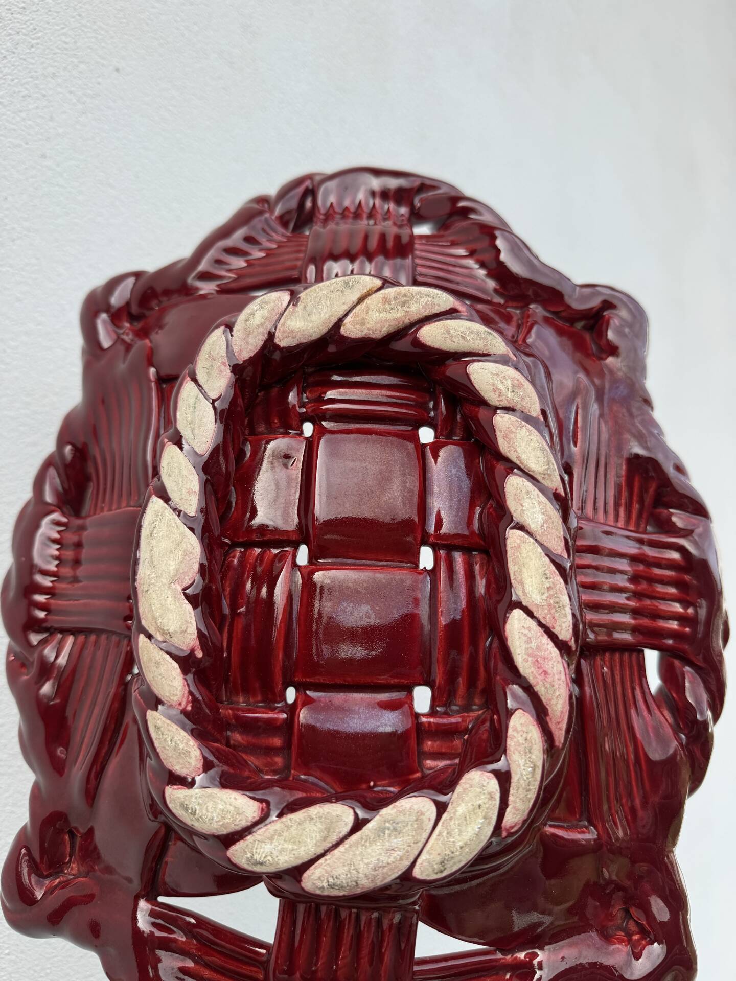 Corbeille céramique tressée Vallauris années 60