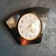Vintage formica clock silent asymmetrical wall pendulum "Vedette noir"
