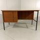 Independent teak and black steel desk by Günter Renkel, 1960s.
