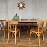 Table de ferme en bois à 2 tiroirs
