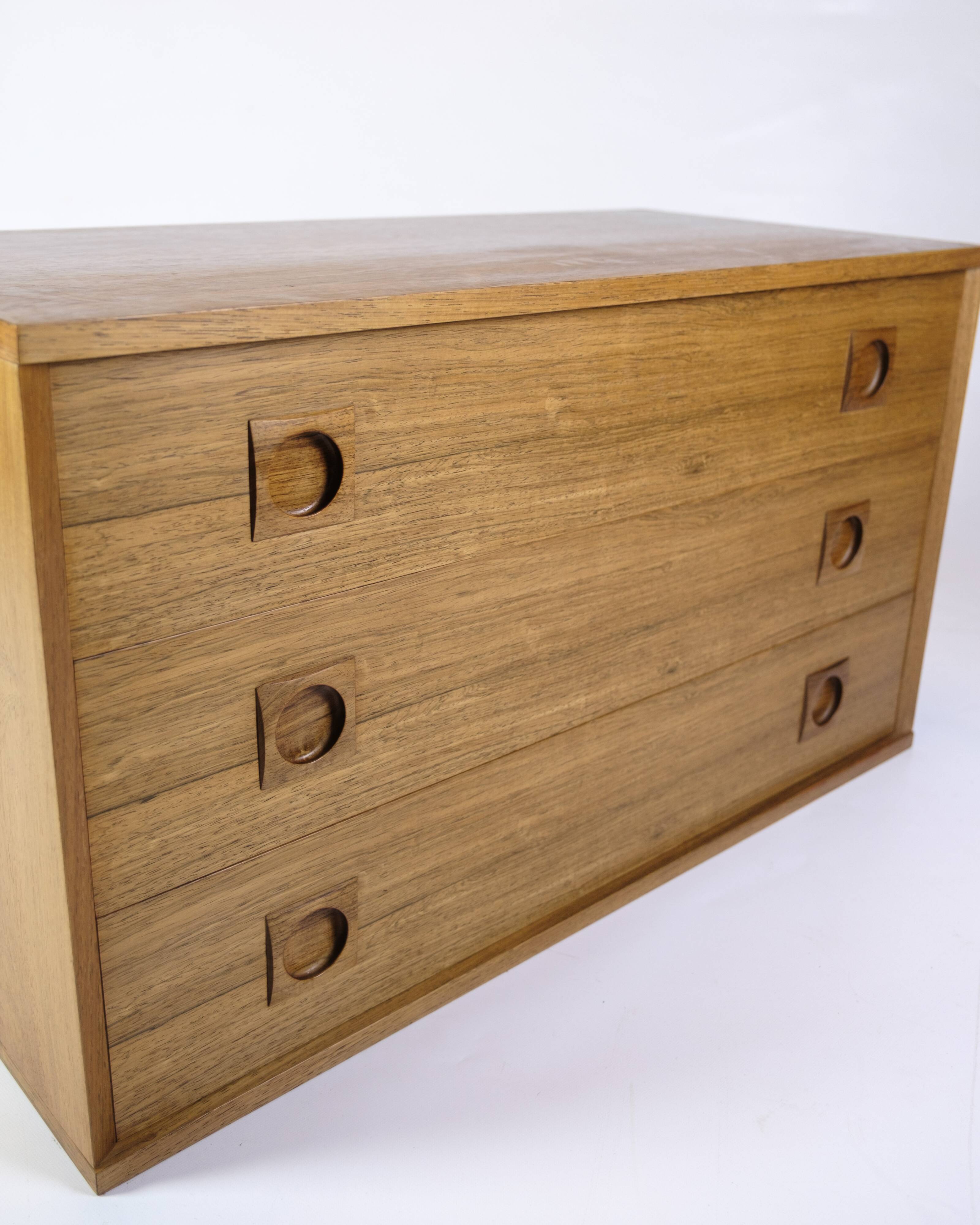 Wall-Mounted Chest Of Drawers Made In Rosewood By Albert Hansen From 1960s