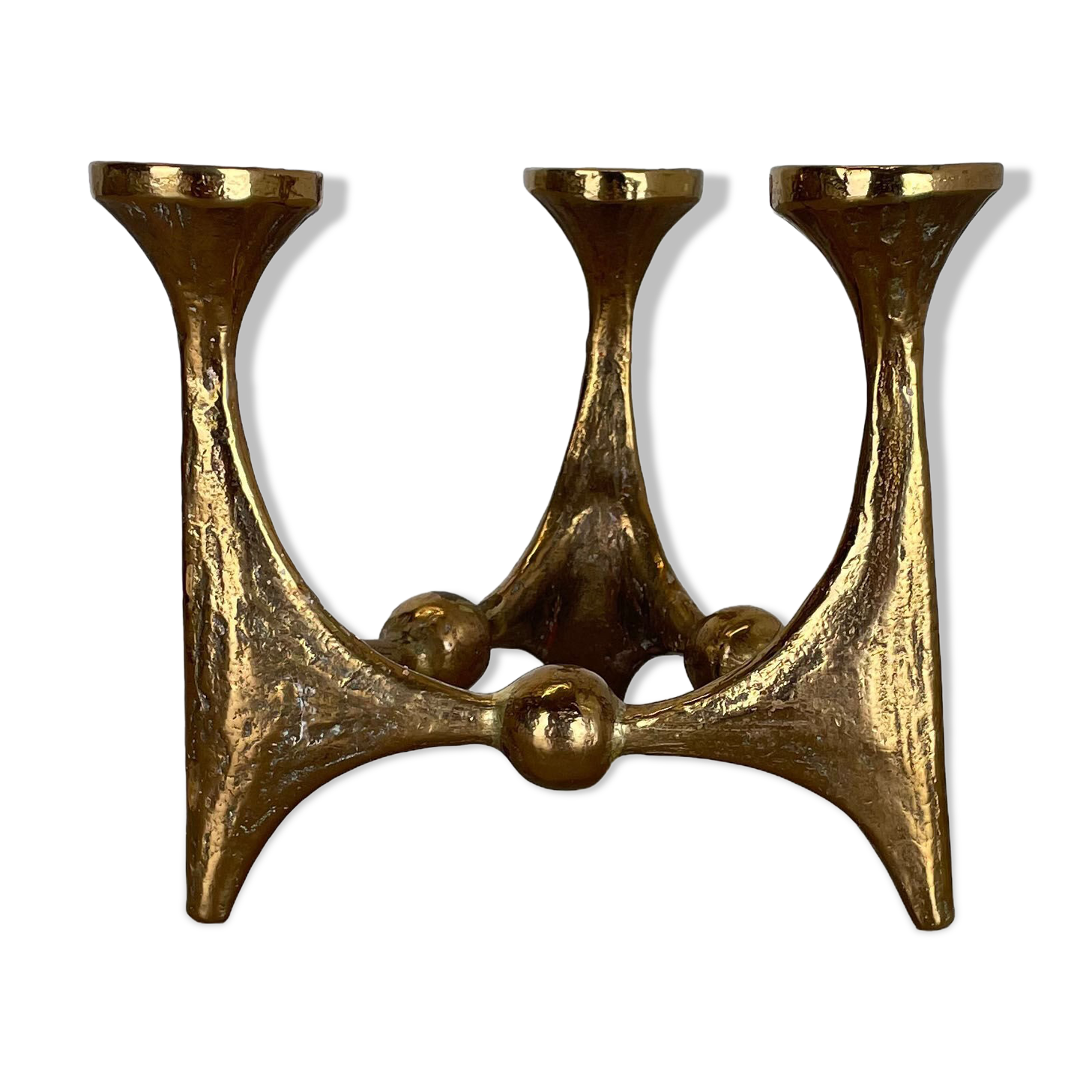 Midcentury Brutalist Bronze Candleholder by Michael Harjes, Germany, 1960s