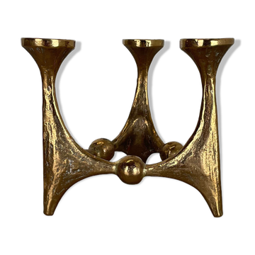 Midcentury Brutalist Bronze Candleholder by Michael Harjes, Germany, 1960s