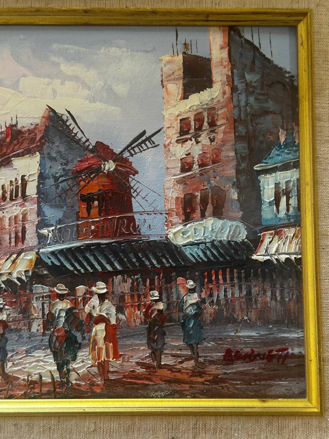 Caroline Burnett (1877-1950) Oil on canvas - Parisian Scene Moul