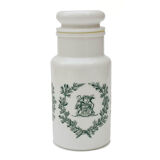 Lot 7 white opal glass jars with vintage airtight lid