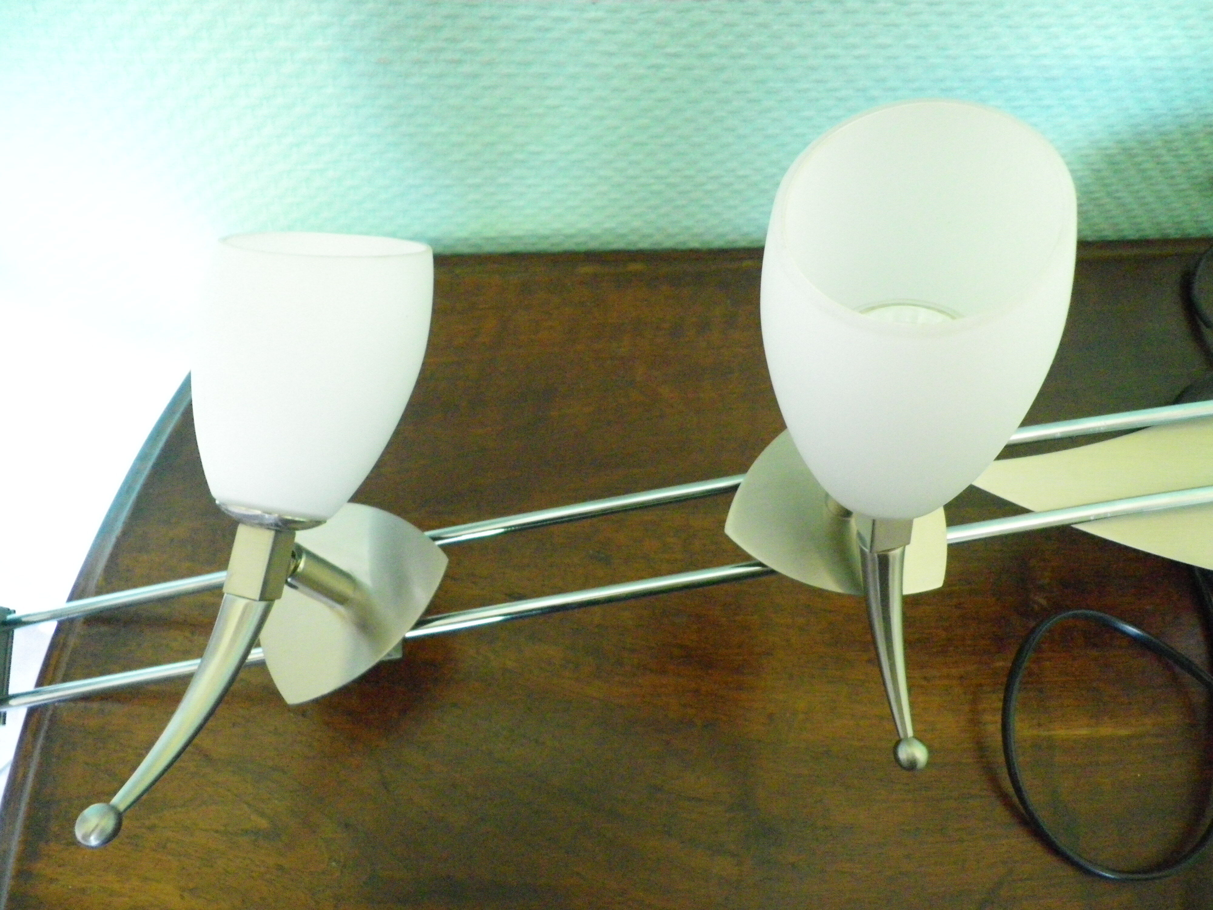 "Paulmann" 1m40 design hanging 6 lights anodized aluminium - 70s