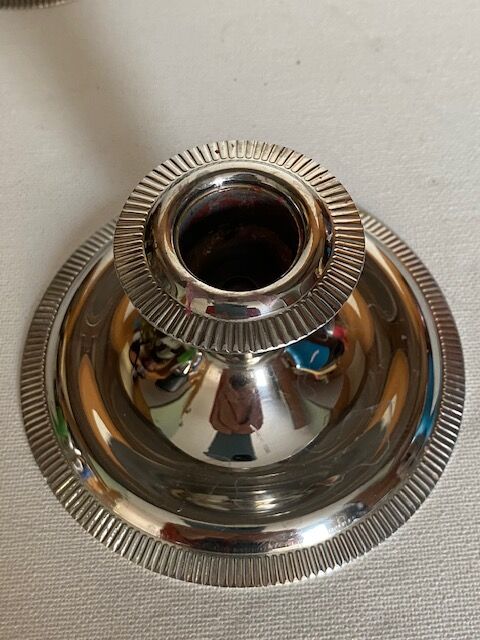 2 stainless steel candlesticks "made in france"