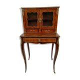 Meuble Napoléon III plaquage XIX eme style Louis XV bronze 2 portes tiroir