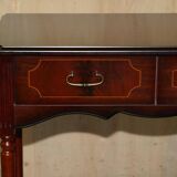 Small console with two drawers in hardwood finish.