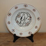 Hollow plate KG Lunéville Oiselet Art Deco style