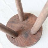 Tabouret tripode vintage en bois