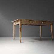 Painted Wooden Farm Table with Tapered Legs, France 1800s