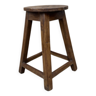 Solid teak workshop stool