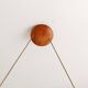 Vintage Scandinavian pendant light, wood and fabric