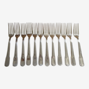 12 dessert forks, silver metal