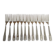 12 dessert forks, silver metal