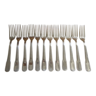 12 dessert forks, silver metal