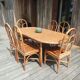 Vintage Madagascar bamboo dining table 80s